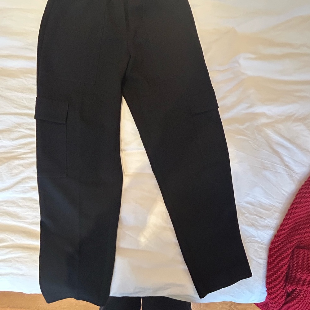 Babaton Black Cropped Cargo Dress Pants